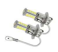 Ruiandsion Lot de 2 ampoules LED H3 10-16 V super lumineuses 2835 18 SMD 6000 K Blanc Ampoule de remplacement pour feux de brouillard ou feux de circulation diurnes