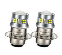 Ruiandsion Lot de 2 ampoules LED H6M blanches 10-30 V P15D super lumineuses 2016 20SMD puces LED pour phare de moto