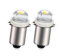 Ruiandsion Lot de 2 ampoules LED P13.5 CC 3 V 0,5 W 6000 K Blanc 150 lm COB LED pour lampe torche, lampe de poche, lampe de poche, terre négative
