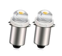 Ruiandsion Lot de 2 ampoules LED P13.5S 4,5 V 0,5 W Blanc chaud Mini lampe frontale Lampe frontale Lampe de poche Non polaire Convient à la fois à la terre négative et positive