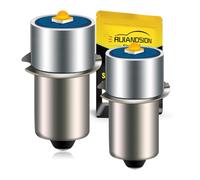 Ruiandsion Lot de 2 ampoules LED P13.5S 6-24V 2525 3 W 3000K Blanc chaud Ampoule de rechange pour lanterne d'outillage, lampe de travail Maglite, ampoules de rechange, sans polarité