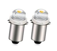 Ruiandsion Lot de 2 ampoules LED P13.5S 6 V 0,5 W Blanc chaud Mini lampe frontale Lampe frontale Lampe de poche Non polaire Convient à la fois à la terre négative et à la terre positive