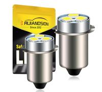 Ruiandsion Lot de 2 ampoules LED P13.5S 6 V Blanc 2835 3SMD Puces LED Mise à niveau pour lampes de poche, lampes torches, sans polarité