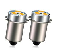 Ruiandsion Lot de 2 ampoules LED P13.5S 6 V Blanc chaud 2835 3 puces SMD Ampoule LED de remplacement pour lampes de poche, lampe frontale, sans polarité