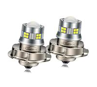 Ruiandsion Lot de 2 ampoules LED P26S pour phare de moto 10-30 V super lumineuses 2016 20SMD avec lentille de projection pour phare de moto, blanc