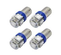 Ruiandsion Lot de 4 ampoules LED BA9S 12 V 100 lm Bleu 5050 5 SMD pour éclairage intérieur, lunette arrière, éclairage de plaque d'immatriculation