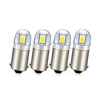 Ruiandsion Lot de 4 ampoules LED BA9S BA9 1895 1891 53 57 blanches 6V, ampoules de remplacement à puce LED 3030 2SMD pour éclairage intérieur de voiture, plafonnier, carte, plaque d’immatriculation