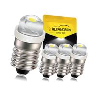 Ruiandsion Lot de 4 ampoules LED E10 blanches DC 1,5 V 0,5 W pour lampe torche, lampe de poche, phare, terre négative