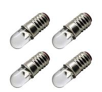 Ruiandsion Lot de 4 ampoules LED E5 blanches 12 V E5 E5.5 à culot à vis pour feux de train