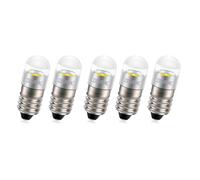Ruiandsion Lot de 5 ampoules LED E10 CA 220-240 V - Super lumineuses - Puces 2835 2SMD - Blanc chaud - Base à vis de rechange pour bougies, maison, chambre à coucher, bureau