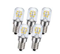 Ruiandsion Lot de 5 ampoules LED E14 AC/DC 24 V T18S 2 W 1 200 lumens, petite vis Edison SES, lumière blanche chaude pour camping-cars, caravanes, bateaux, lampes solaires