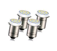 Ruiandsion P13.5S Ampoule LED Blanc Chaud 18V 2016 9SMD Remplacement pour Lampe de Poche 12 Cellules Lampe de Travail Torche, Non polaire (Lot de 4)