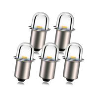 Ruiandsion Upgrade Ampoules de lampe de poche LED P13.5S Prise de base Ampoules LED blanc chaud 18V Remplacement pour lampes de torche de lampe de poche de phare, Non polarité (Lot de 5)
