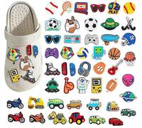 Ruiaqer 50 breloques pour chaussures de basket-ball,de football,de baseball,Véhicule à moteur,de jeux vidéo,astronaute et de chaussures de sport pour bracelets,chaussures,accessoires de fête