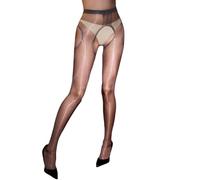 RUIBAVYA Collant Ouvert Femme Brillants Sexy 0 Den Bas pour Porte-Jarretelles Trou Entrejambe Collant Transparent Femme