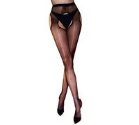RUIBAVYA Collant Ouvert Femme Brillants Sexy 0 Den Bas pour Porte-Jarretelles Trou Entrejambe Collant Transparent Femme