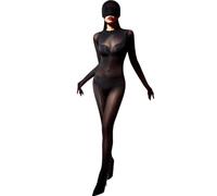 RUIBAVYA Femme Bodystocking Manches à Cinq Doigts Lingerie Sexy Baotou Brillant Collant Nylon Catsuit