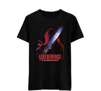 RUIBEITAO Leatherface Chainsaw Massacre Horror Movie Logo Men's T Shirt Black 3XL