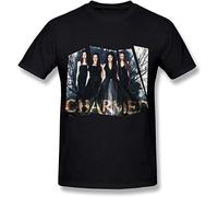 RUIBEITAO Men's Charmed Round Collar T Shirt Black S