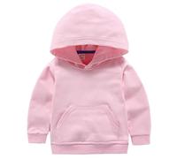 RUIBETYHUA Pull pour enfants garçons et filles en coton décontracté avec poche - Sweat à capuche à manches longues - Pour enfants de 1 à 7 ans, Rose, 12-18 mois