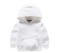 RUIBETYHUA Pull pour enfants garçons et filles en coton décontracté avec poche - Sweat à capuche à manches longues - Pour enfants de 1 à 7 ans, Blanc., 12-18 mois