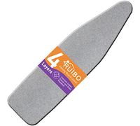 Ruibo Housse de planche à repasser et coussin extra épais et résistant à 4 couches, résistant aux brûlures et aux taches, bord élastique pour taille standard 38,1 x 137,2 cm/argenté