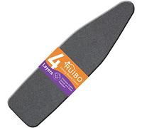 Ruibo Housse de planche à repasser et coussin extra épais et résistant à 4 couches, résistant aux brûlures et aux taches, bord élastique pour taille standard 38,1 x 137,2 cm/noir