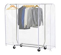 Ruibo Housse de portant à vêtements transparente anti-poussière avec 2 fermetures éclair durables et protection imperméable (L : 180,3 x 50,8 x 152,4 cm)