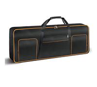 Ruibo Housse de protection pour clavier 61 touches, portable et durable, en tissu Oxford 600D imperméable avec housse rembourrée en coton de 10 mm, 101,6 x 40,6 x 15,2 cm, noir + orange