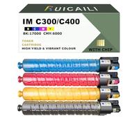 RUICAILI IM C300 C400 Lot de 4 cartouches de toner de rechange pour imprimante Ricoh Work avec IM C300 C400 Noir/cyan/magenta/jaune