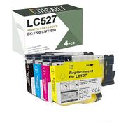 RUICAILI LC527 Cartouche d'encre Compatible Brother LC527 LC527VAL LC527XL pour imprimantes Brother MFC-J4550DW MFC-J4350DW(4 Pack, Noir, Cyan, Magenta, Jaune)