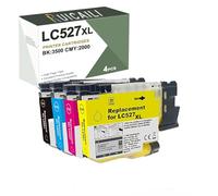 RUICAILI LC527XL Compatibles avec Brother LC527 LC527VAL LC527XL Cartouches pour Brother MFC-J4550DW MFC-J4350DW (4 Pack, Noir, Cyan, Magenta, Jaune)