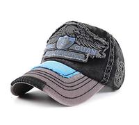 RUICHENG Vintage Casquette de Baseball Homme Cotton Distressed Patch Trucker Cap