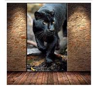 RuiChuangKeJi Magnifique image 70 x 140 cm sans cadre Animal Abstrait Panthère Noir Impression en HD Poster Panneau Chambre Salle de séjour Décoration pour la maison Image d'art