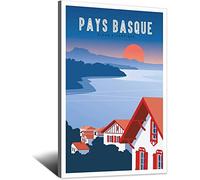 RuiChuangKeJi Photo Murale 50x70 cm sans Cadre Pays Basque français Coucher de Soleil rétro Voyage Affiche décorative Affiche Moderne Chambre Affiche décoration Murale
