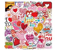 RuiChy 50pcs Aimer Autocollants Vsco Étanche Autocollants en Vinyle Esthétiques pour Bouteilles d'eau Skateboard Téléphone Portable Saint-Valentin Anniversaire Mariage Décoratif Sticker Graffiti