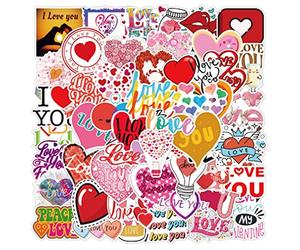 RuiChy 50pcs Aimer Autocollants Vsco Étanche Autocollants en Vinyle Esthétiques pour Bouteilles d'eau Skateboard Téléphone Portable Saint-Valentin Anniversaire Mariage Décoratif Sticker Graffiti