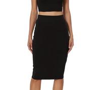 RuiChy Femmes Haute Taille Bodycon Jupe Midi Élastique Noir Jupes Crayon Longueur Genou pour Bureau Clubwear Quotidien Décontracté, L