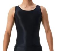 RuiChy Tops Court Brillant pour Homme, Débardeur Extensible sans Manches, Lisse et Brillant, Top musclé ajusté uni et Transparent Tenue de Streetwear, Chemise sans Couture Transparente col Rond Tenue