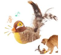 RUICUBEI Jouet Interactif pour Chat - Activation Tactile - Imitation D'oiseau Appelé Oiseau Jouet pour Chat - Jouet pour Chat à Plumes D'intérieur Jouet pour Chat - Jouet pour Chat Chantant (Moineau)