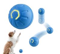 RUICUBEI Jouet Interactif pour Chien,Jouet Interactif pour Chien en Mouvement Balle,Boule avec lumière LED,Rotation Automatique à 360 Degrés Chargement USB,Cadeau pour Les Amoureux des (Bleu)