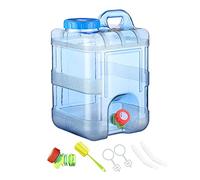 RuiDay 15L Reservoir Eau Camping Car,Portable Bidon d'eau avec Poignée,Jerrican Alimentaire avec Robinet,Parfait pour Voyage, Camping, Barbecue, Pêche（avec Accessoires）