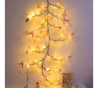 RuiDay Arbre Lumineux LED, Arbres Guirlande Lumineuse,Guirlande fleur lumineuse,Lampe murale fleurs de cerisier avec télécommande et 8 modes d'éclairage pour intérieur (Papillon Couleur 1.8M+96LEDS)