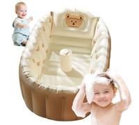 RuiDay Baignoire Gonflable Portable Pour Bébés, Piscine Anti-Glissante Pliable, Douche Bassine De Voyage Epais (Tête d'Ours)
