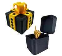 RuiDay Coffret Cadeau Surprise Doigt d'honneur, boîte Amusante for Doigt d'honneur, Cadeaux farces, Cadeau Pop-up Surprise for Adultes, Cadeau Surprise de Noël (Noir Doré)