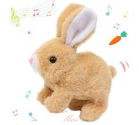 RuiDay Jouet De Lapin Interactif Réaliste, Jouet Lapin de Pâques, Peluche Lapin Realiste avec Sons, Mouvements, Frétillants, Cadeaux de Pâques Enfants (Jaune)