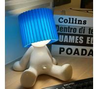 RuiDay Lampe créative A Little Shy Man, Lampe de chevet vilain garçon, Lampe de table créative avec abat-jour, veilleuse drôle, lampe de chambre, Décoration de la maison (Bleu + étiquette d'amour)