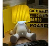 RuiDay Lampe créative A Little Shy Man, Lampe de chevet vilain garçon, Lampe de table créative avec abat-jour, veilleuse drôle, lampe de chambre, Décoration de la maison (Jaune + étiquette d'amour)