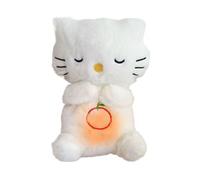 RuiDay Loutre qui Respire, Peluche qui Respire, Koala Calin Bonne Nuit Doudou Musicale Apaisante, Peluche Loutre Calin Naissance Fille et GarçOn Nouveau Né (Chat)
