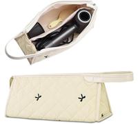 RuiDay Sac de Rangement Compatible avec Dyson Airwrap Styler et Shark Flexstyle, Pochette Dyson airwrap Voyage, Sac de Rangement de Voyage Portable (Papillon Beige)